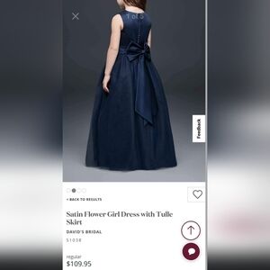 David's Bridal Marine Satin Flower Girl Dress